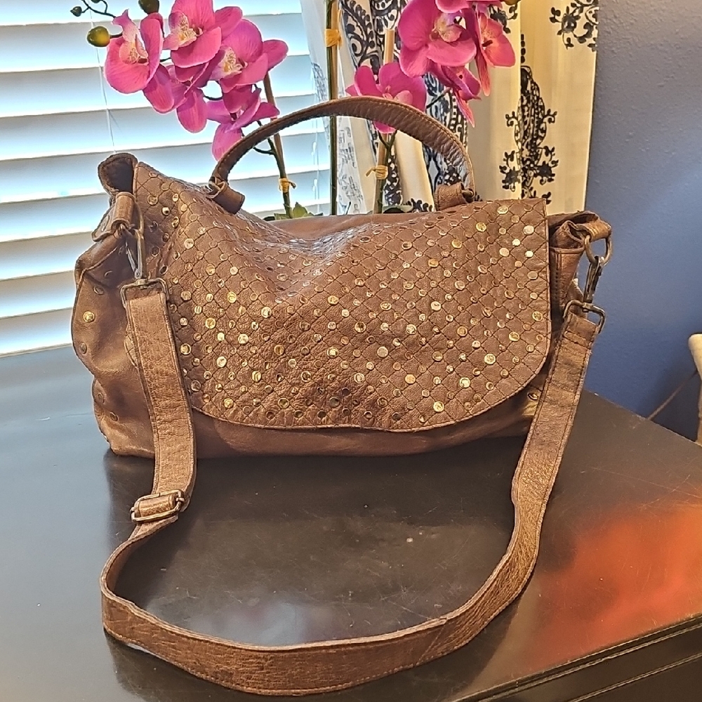 Costanza Rota Studded Leather Crossbody Bag